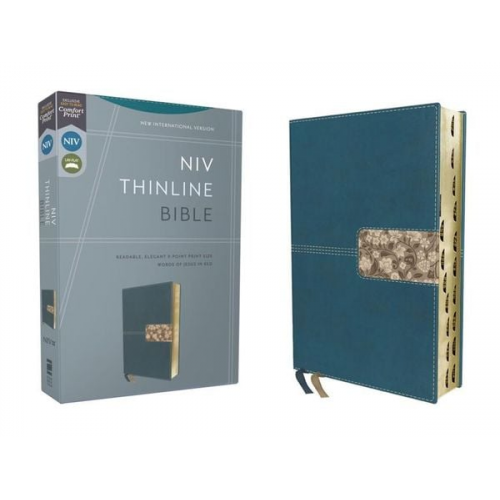 Zondervan - Niv, Thinline Bible, Leathersoft, Teal, Red Letter, Thumb Indexed, Comfort Print