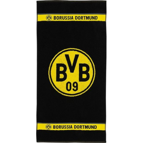 BVB 19801300 - BVB Duschtuch Emblem, Baumwolle, 140x70 cm, Borussia Dortmund 09