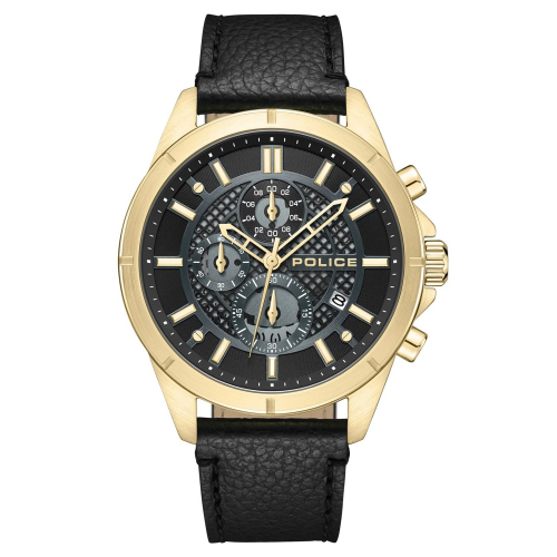 Police PEWGC0054001 Herrenuhr Urban Chronograph Schwarz/Goldfarben