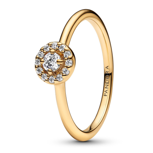 Pandora 163554C01 Damen-Ring Runder Pavé Heiligenschein Goldfarben