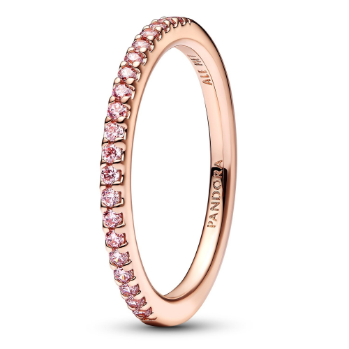 Pandora 182999C01 Damen-Ring Funkelndes Pink Band Roségoldfarben