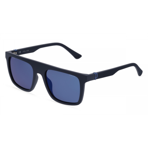 Police POISPLF61 Herren-Sonnenbrille Vollrand Eckig Kunststoff-Gestell, blau