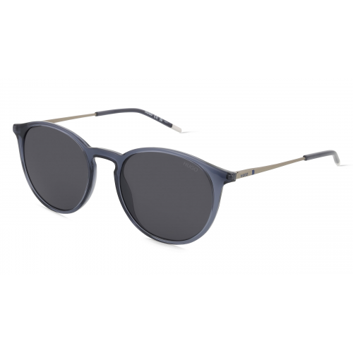 Hugo HG 1286/S Herren-Sonnenbrille Vollrand Rund Kunststoff-Gestell, blau