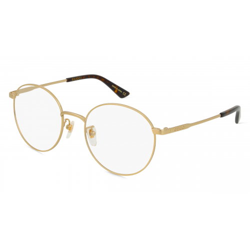 Gucci GG0862OA Unisex-Brille inkl. Gläser Vollrand Rund Metall-Gestell 53mm/20mm/145mm, gold