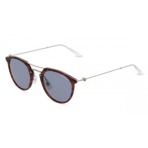 Montblanc MB0204S Herren-Sonnenbrille Vollrand Pilot Kunststoff-Gestell, braun