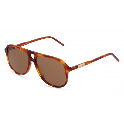 Gucci GG1156S Unisex-Sonnenbrille Vollrand Pilot Kunststoff-Gestell, braun