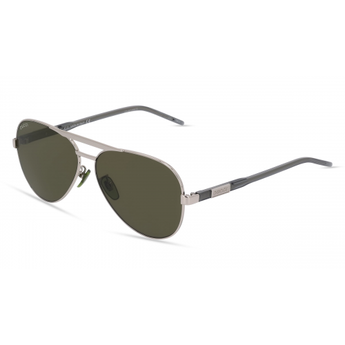 Gucci GG1163S Unisex-Sonnenbrille Vollrand Pilot Metall-Gestell, silber