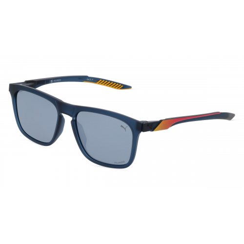 Puma PU0376S Herren-Sonnenbrille Vollrand Eckig Kunststoff-Gestell, blau