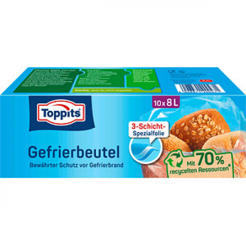 10 Toppits Gefrierbeutel 8,0 l