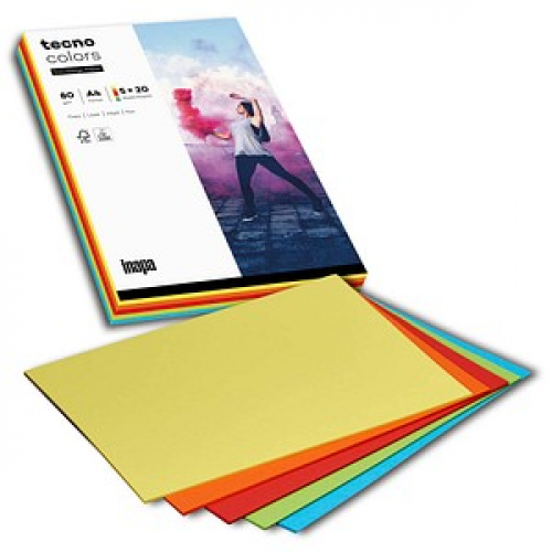 tecno Kopierpapier colors Mixpack farbsortiert DIN A4 80 g/qm 100 Blatt