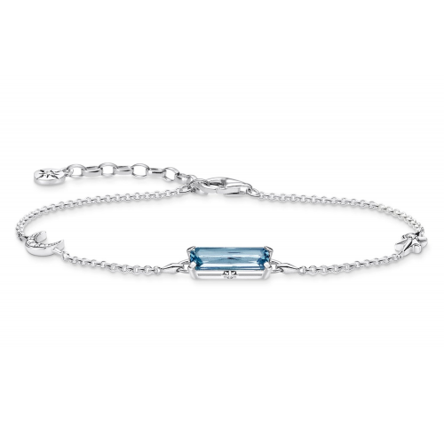 Thomas Sabo A1958-644-1-L19v Damen-Armband Blauer Stein mit Mond und Stern