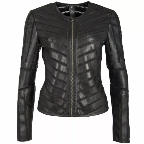 Gipsy Damen Lederjacke GGSuri in black mit Mesh-Einsätzen