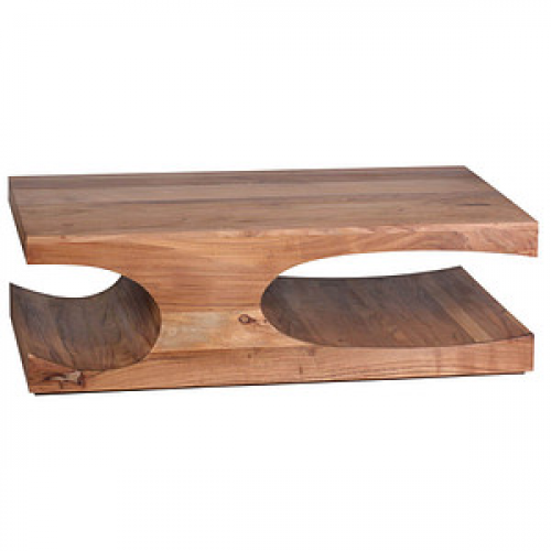 WOHNLING Couchtisch Massivholz akazie 118,0 x 70,0 x 38,0 cm