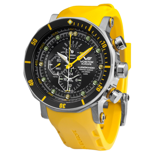 Vostok Europe YM86-620A505-YLW Herren-Alarm-Chronograph Lunokhod 2