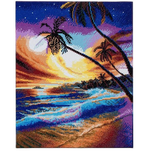 Craft Buddy CAK-A47 - Tropical Beach, 40x50cm Keilrahmen Crystal Art Kit, Diamond Painting