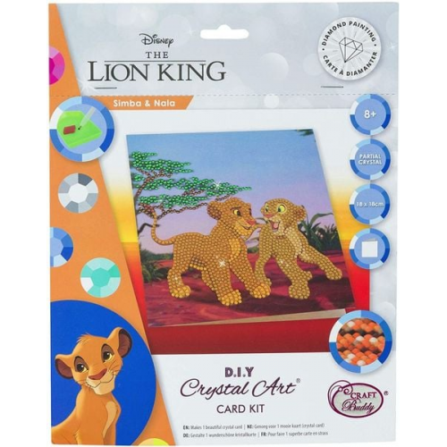 Craft Buddy CCK-DNY802 - Crystal Art, Simba und Nala, 18x18cm, Multi