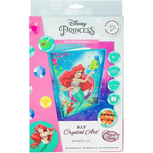 Craft Buddy CANJ-DNY601 - Crystal Art, The Little Mermaid, Notebook, 26x 18 cm