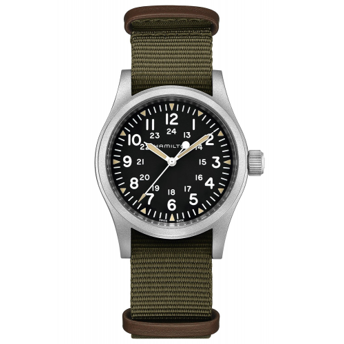 Hamilton H69439931 Armbanduhr Khaki Field Mechanical 38 mm Grün/Schwarz