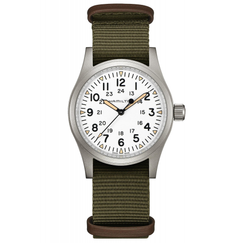 Hamilton H69439411 Handaufzugsuhr Khaki Field Mechanical Grün/Weiß 38 mm