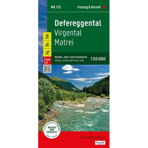 Defereggental, Wander-, Rad- und Freizeitkarte 1:50.000, freytag & berndt, WK 123