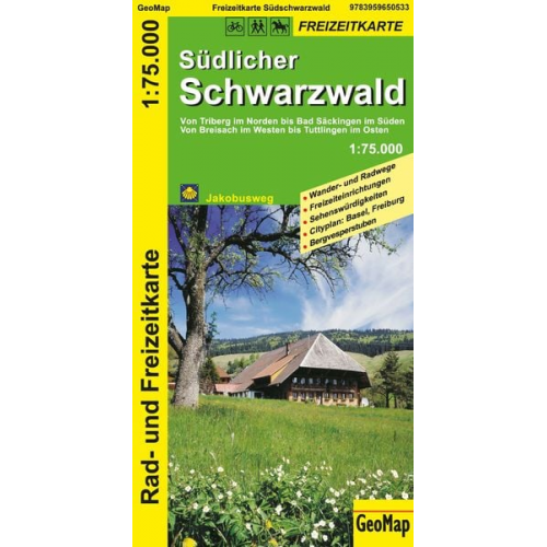 GeoMap - Südlicher Schwarzwald - Rad- und Freizeitkarte