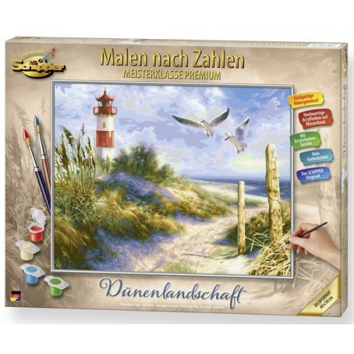 Schipper 609130884 - Malen nach Zahlen, Sylt, Dünenlandschaft mit Leuchtturm, 40x50cm