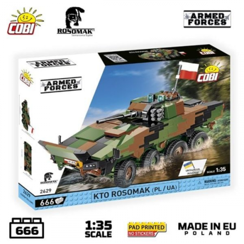 COBI Armed Forces 2629 - KTO Rosomak 2in1 PL/UKR, 1:35 Bausatz, 666 Klemmbausteine