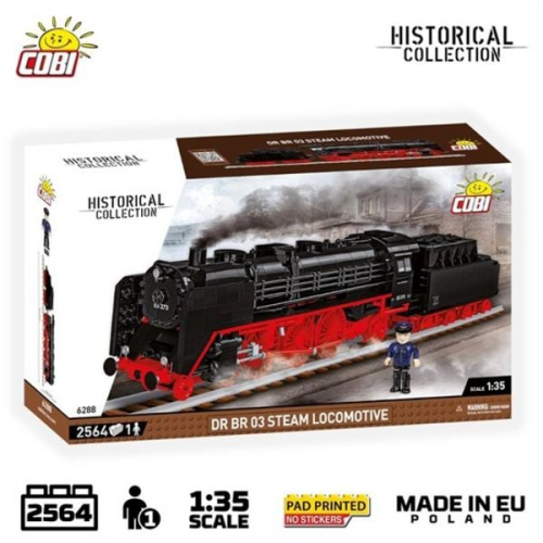 COBI Trains 6288 - DR BR 03 Steam Lokomotive, 1:35 Bausatz, 2564 Klemmbausteine, 1 Figur