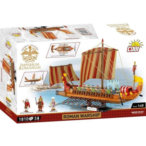 COBI Imperium Romanum 20071 - Roman Warship, Römisches Kriegsschiff, Bausatz, 1810 Klemmbausteine/3 Figuren