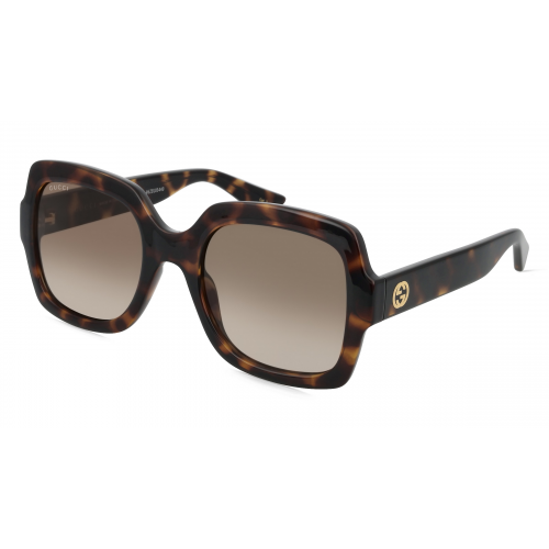 Gucci GG 1337S Damen-Sonnenbrille Vollrand Eckig Kunststoff-Gestell, braun