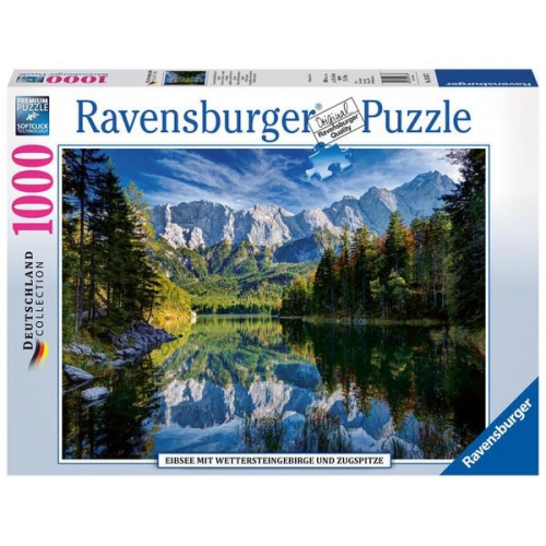 Puzzle Ravensburger Eibsee mit Wettersteingebirge und Zugspitze Deutschland Edition 1000 Teile