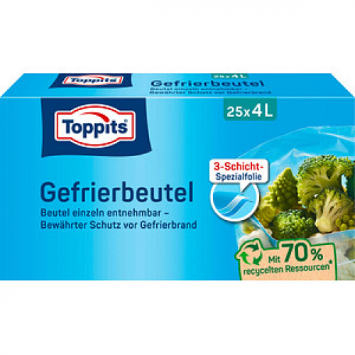 25 Toppits Gefrierbeutel 4,0 l