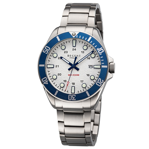 Regent BA-856 Herrenuhr Titan 20 Bar Wasserdicht Blau