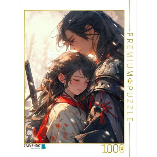 CALVENDO Puzzle Bis wir uns wiedersehen - Samurai Liebespärchen im Manga Stil | 1000 Teile Lege-Größe 64x48cm Foto-Puzzle für glückliche Stunden