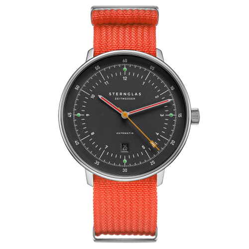 Sternglas S02-HH39-FI02 Herren-Armbanduhr Automatik Hamburg neugraphit Orange