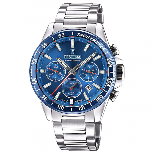 Festina F20560/3 Herrenuhr Chronograph Stahl/Blau