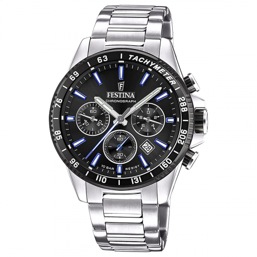 Festina F20560/5 Herrenuhr Chronograph Stahl/Schwarz