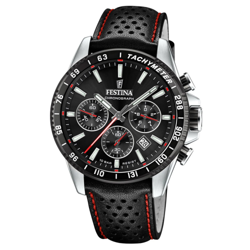 Festina F20561/4 Herrenuhr Chronograph Schwarz/Rot