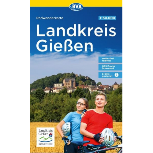 BVA Radwanderkarte Landkreis Gießen 1:50.000, reiß- und wetterfest, GPS-Tracks Download, E-Bike geeignet