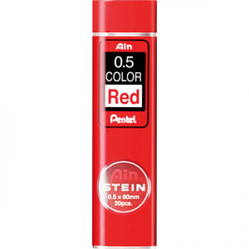 Pentel Ain STEIN C275-RD Feinminen-Bleistiftminen rot 0,5 mm, 20 St.