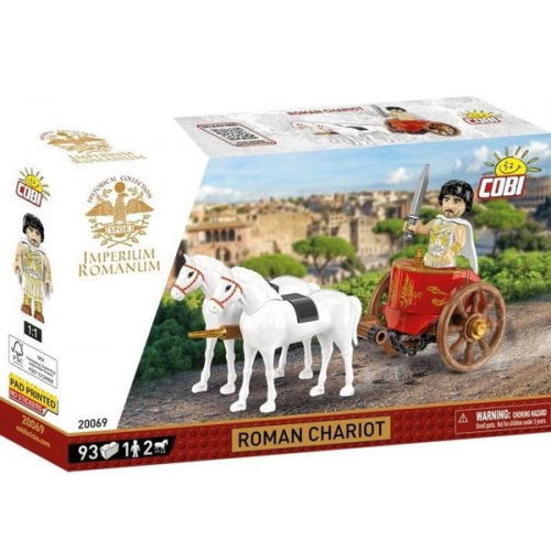 COBI Imperium Romanum 20069 - Roman Chariot, Römischer Streitwagen, Bausatz, 93 Klemmbausteine/1 Figur/2 Pferde