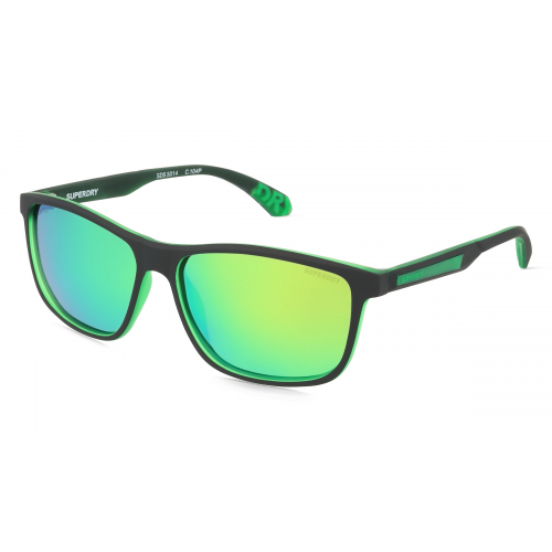 Superdry SDS 5014 Herren-Sonnenbrille Vollrand Eckig Kunststoff-Gestell, schwarz