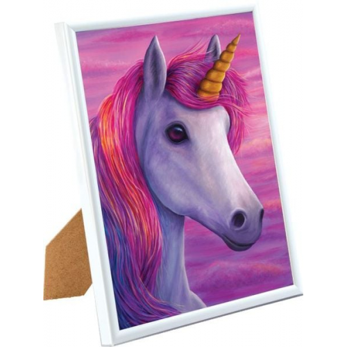 Crystal Art Gerahmtes Bild Einhorn 21x25 cm