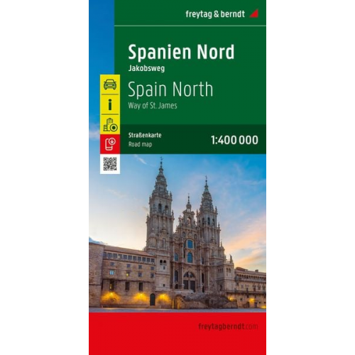 Spanien Nord - Jakobsweg, Straßenkarte 1:400.000, freytag & berndt