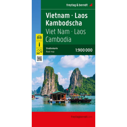 Vietnam - Laos - Kambodscha, Straßenkarte 1:900.000, freytag & berndt