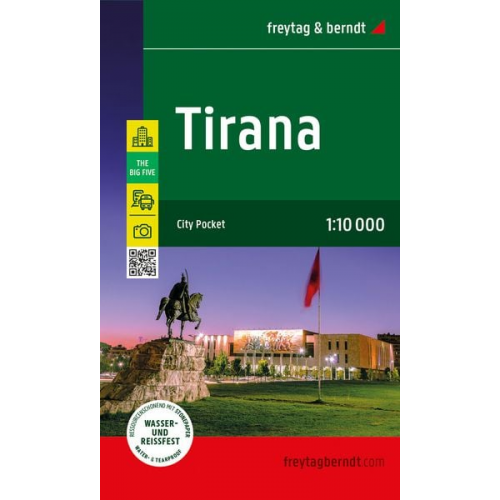 Tirana, Stadtplan 1:10.000, freytag & berndt