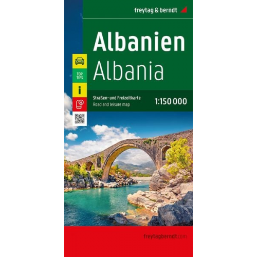 Albanien, Straßen- und Freizeitkarte 1:150.000, freytag & berndt