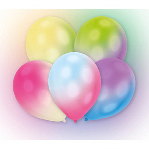 amscan® Luftballons LED Farbverlauf mehrfarbig, 5 St.