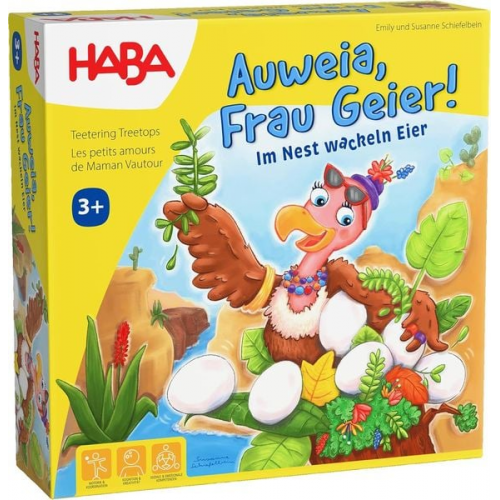 HABA 2011720001 - Auweia, Frau Geier! Geschicklichkeitsspiel ab 3 Jahren