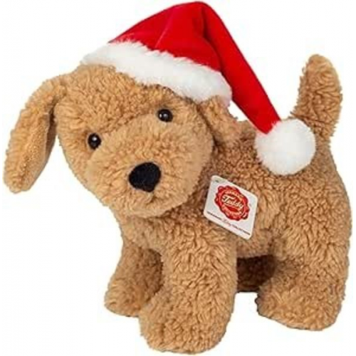 Teddy Hermann 946144 - Hund mit Weihnachtsmütze, 20 cm, Plüschtier